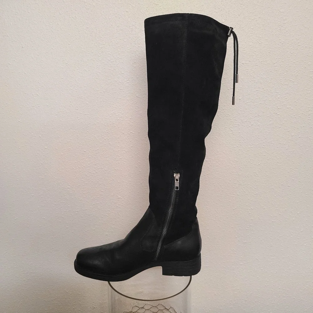 Born Laguna US 6.5 Tall Knee High‎ Black Riding Boots Leather Preppy Equestrian